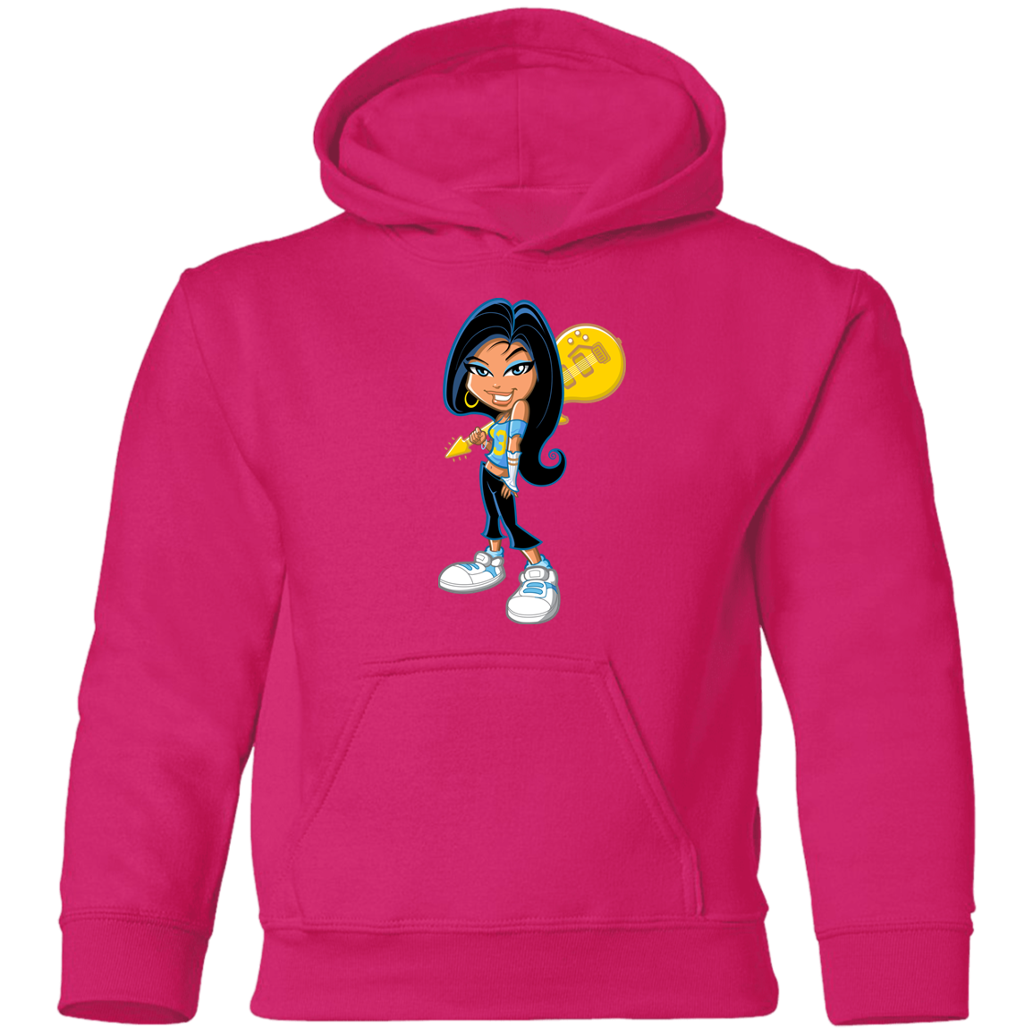 Guitar Girl Cartoon Kids Hoodie