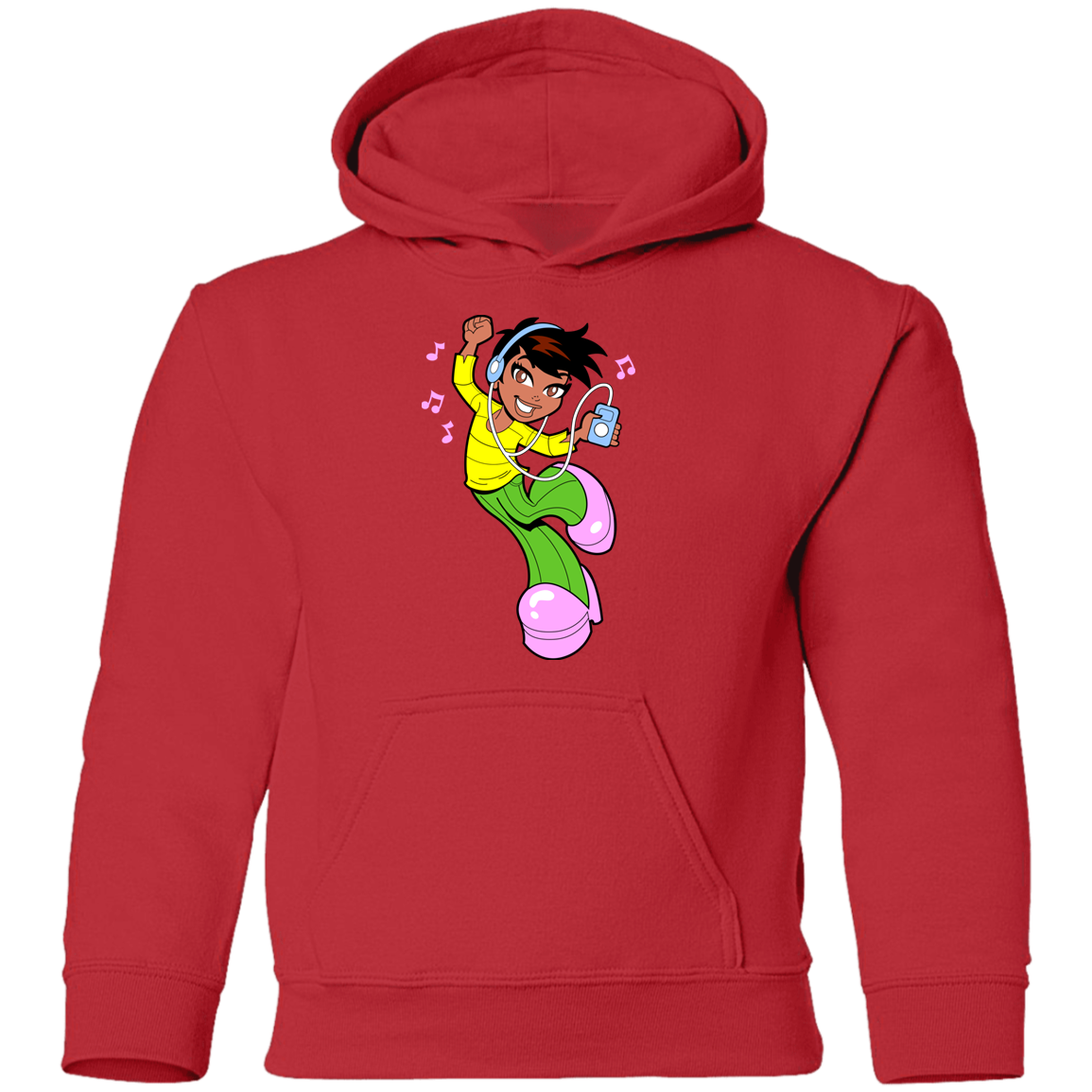 Dancing Girl Cartoon Kids Hoodie