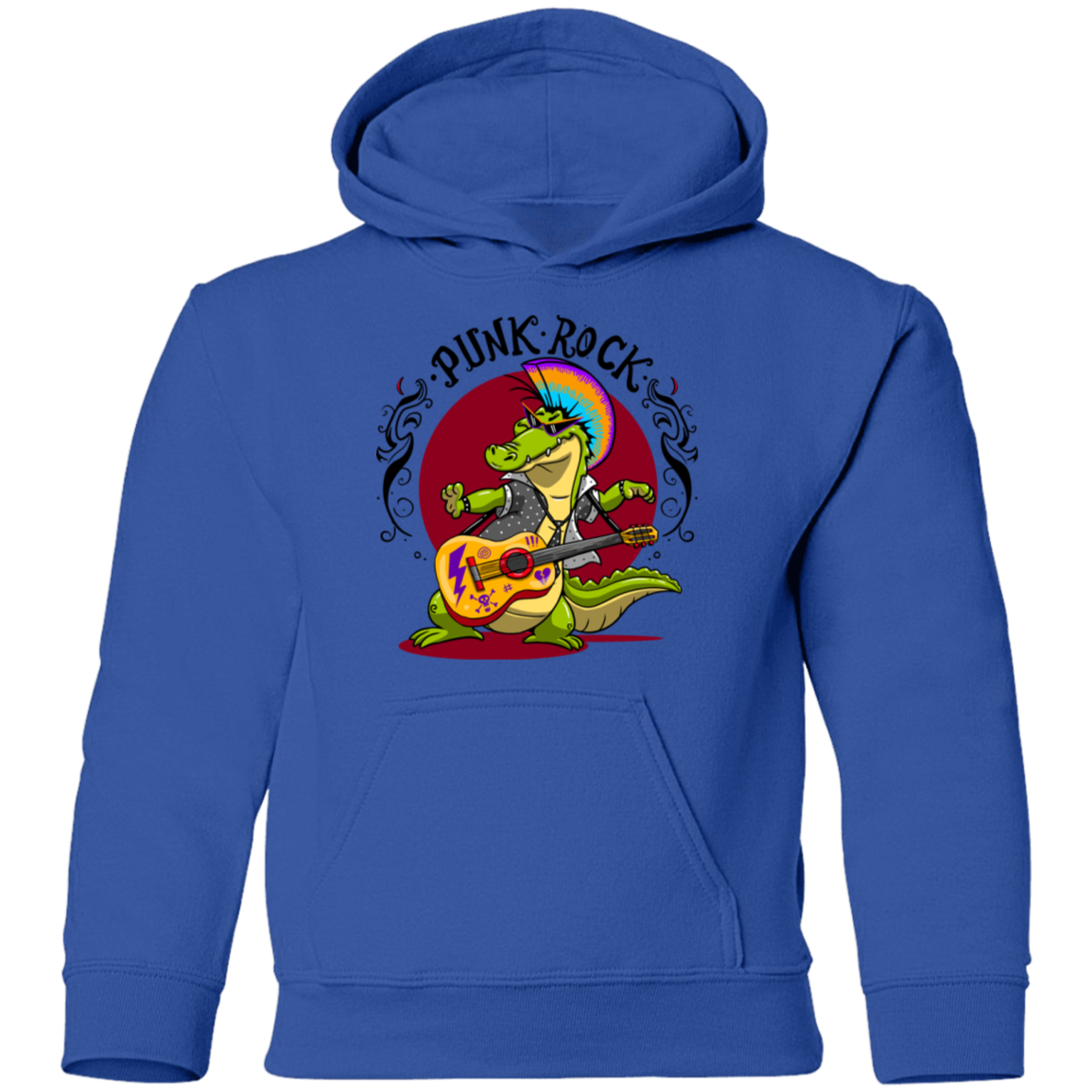Punk Rock Star Alligator Kids Hoodie