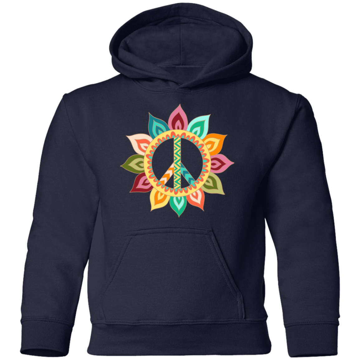 Floral Peace Sign Kids Hoodie