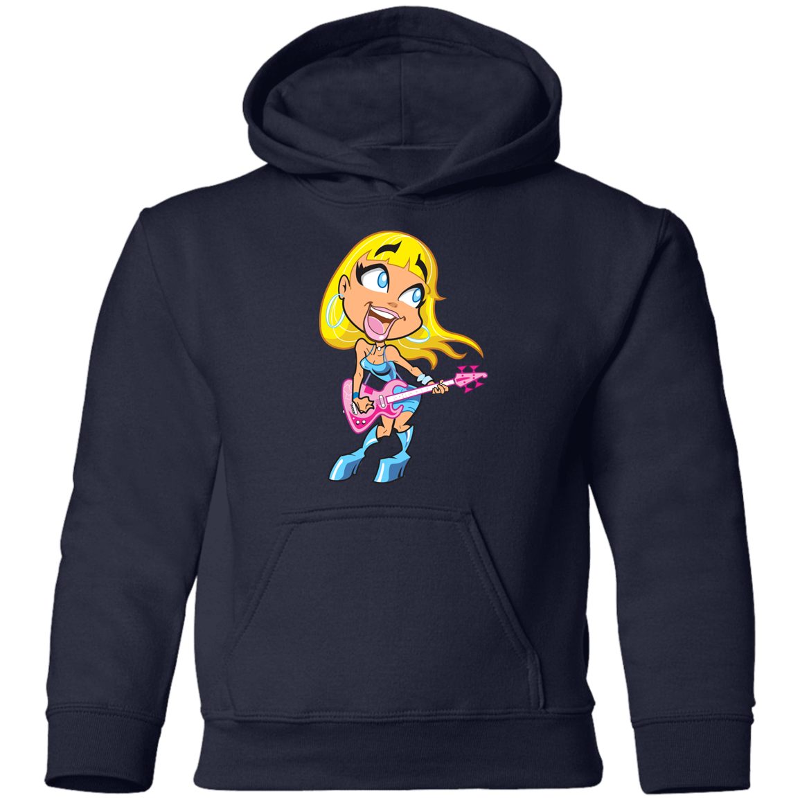 Guitar Girl Cartoon Kids Hoodie