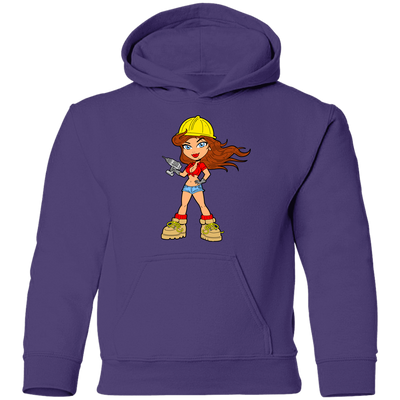 Construction Girl Cartoon Kids Hoodie