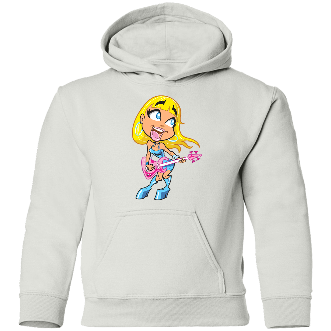 Guitar Girl Cartoon Kids Hoodie