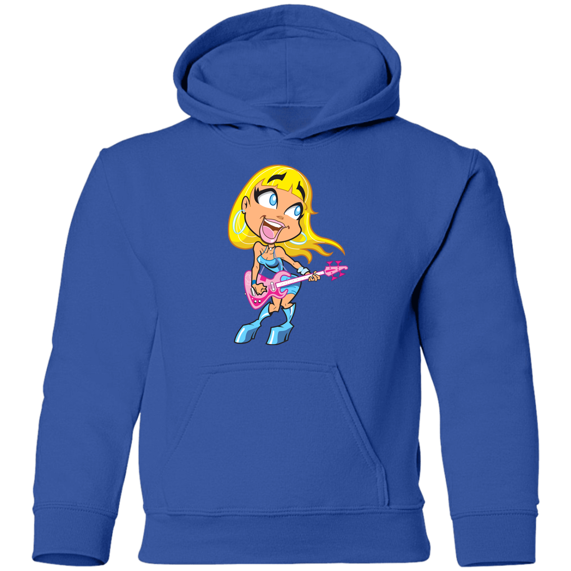 Guitar Girl Cartoon Kids Hoodie