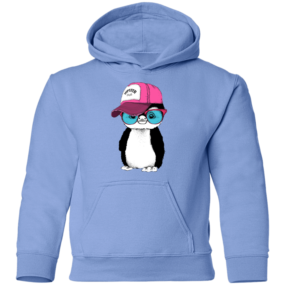 Hipster Penguin Kids Hoodie