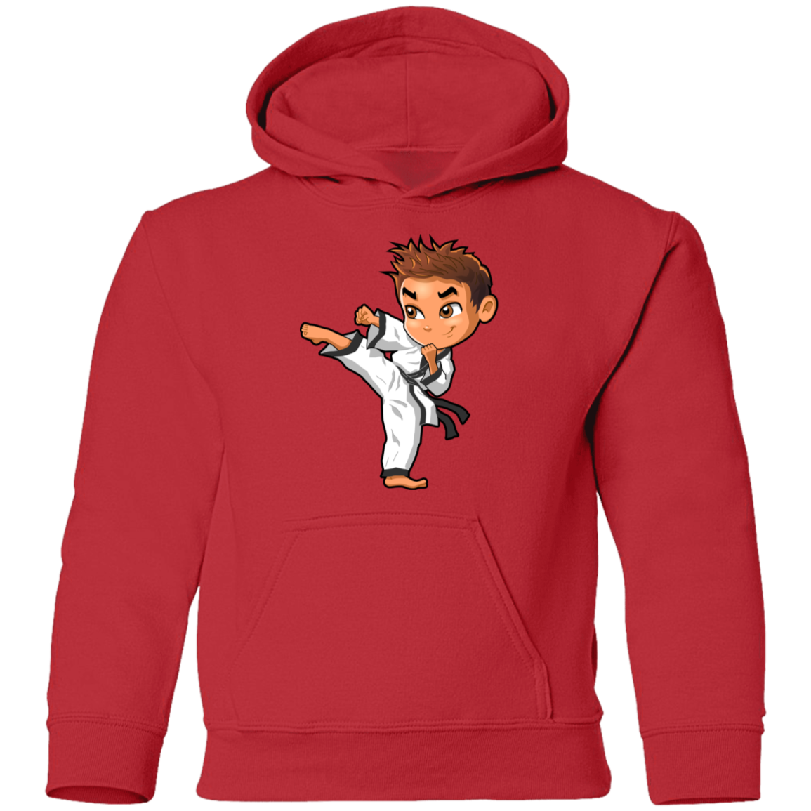 Karate Cartoon Boy Kids Hoodie