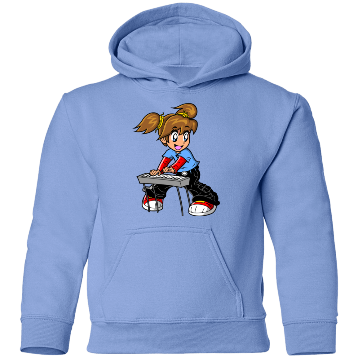 Keyboard Girl Cartoon Kids Hoodie