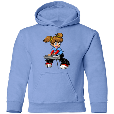 Keyboard Girl Cartoon Kids Hoodie