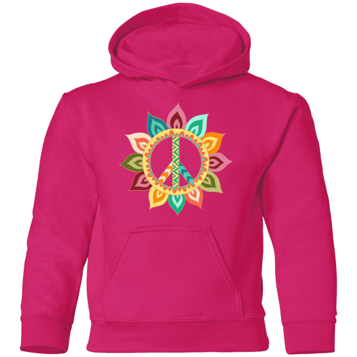 Floral Peace Sign Kids Hoodie