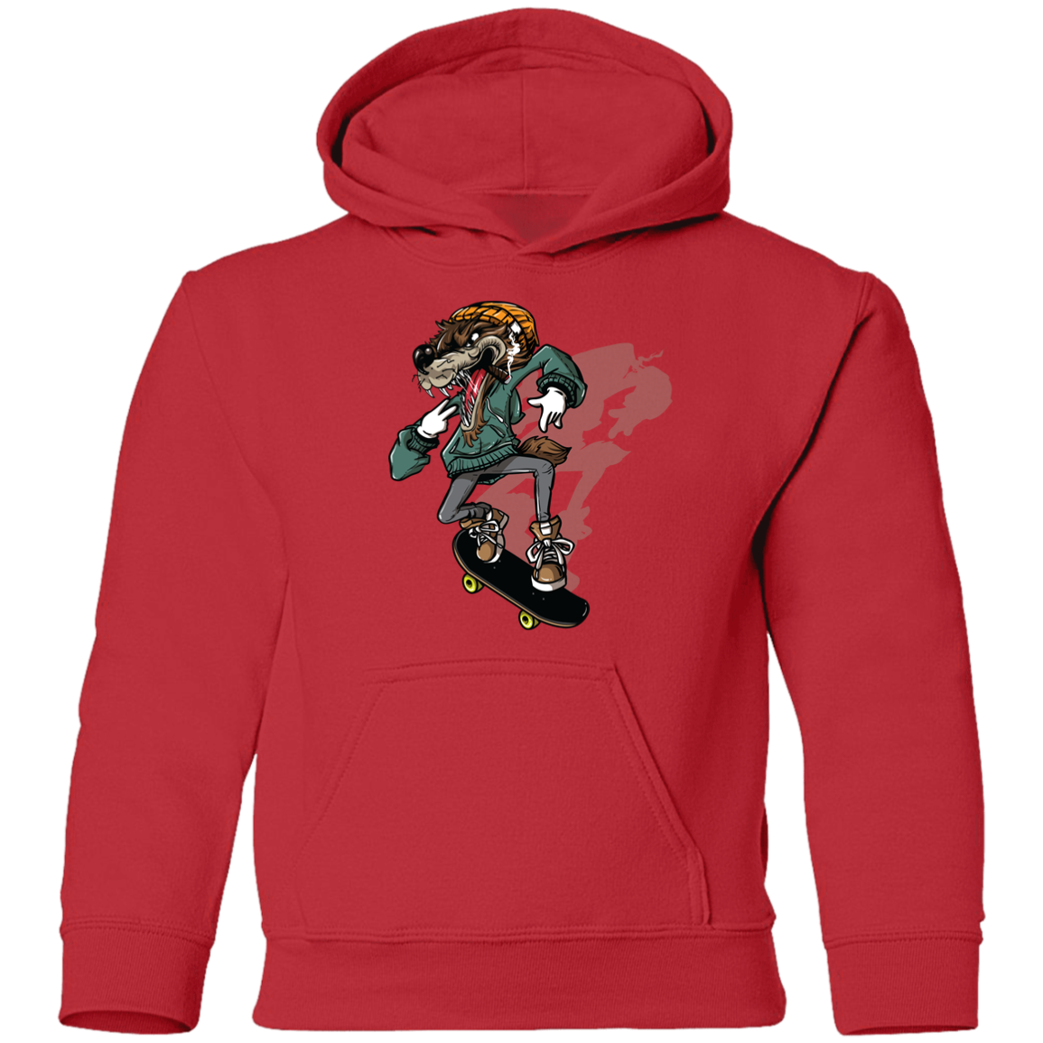 Skater Wolf Kids Hoodie