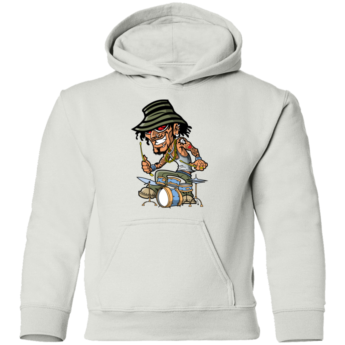 Drummer Cartoon Kids Hoodie