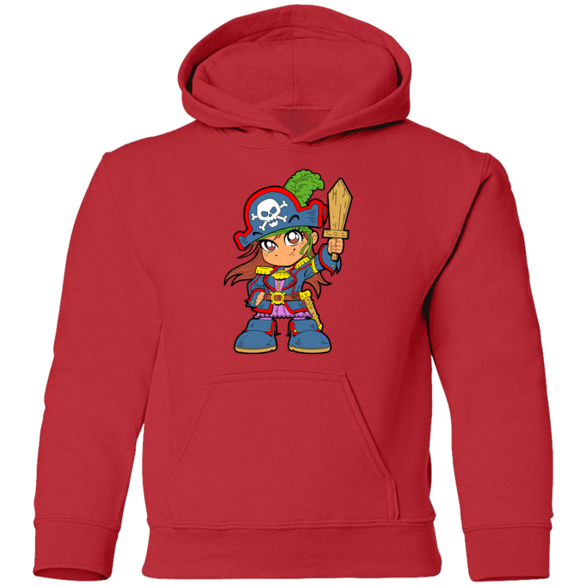 Pirate Girl Cartoon Kids Hoodie