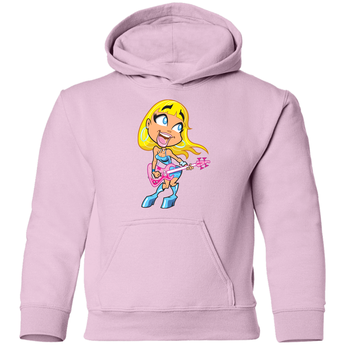 Guitar Girl Cartoon Kids Hoodie
