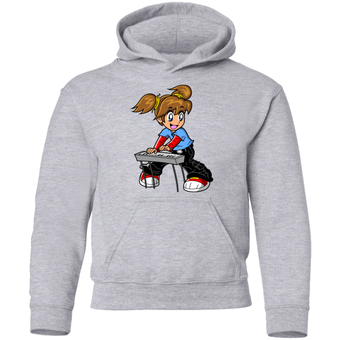 Keyboard Girl Cartoon Kids Hoodie