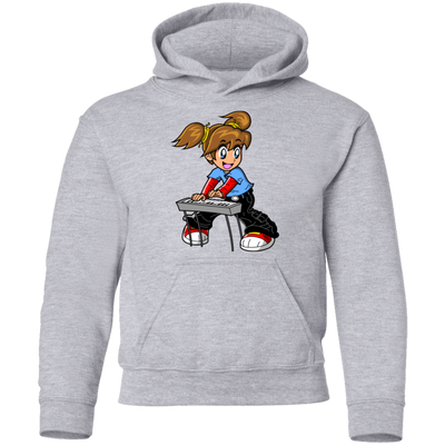 Keyboard Girl Cartoon Kids Hoodie