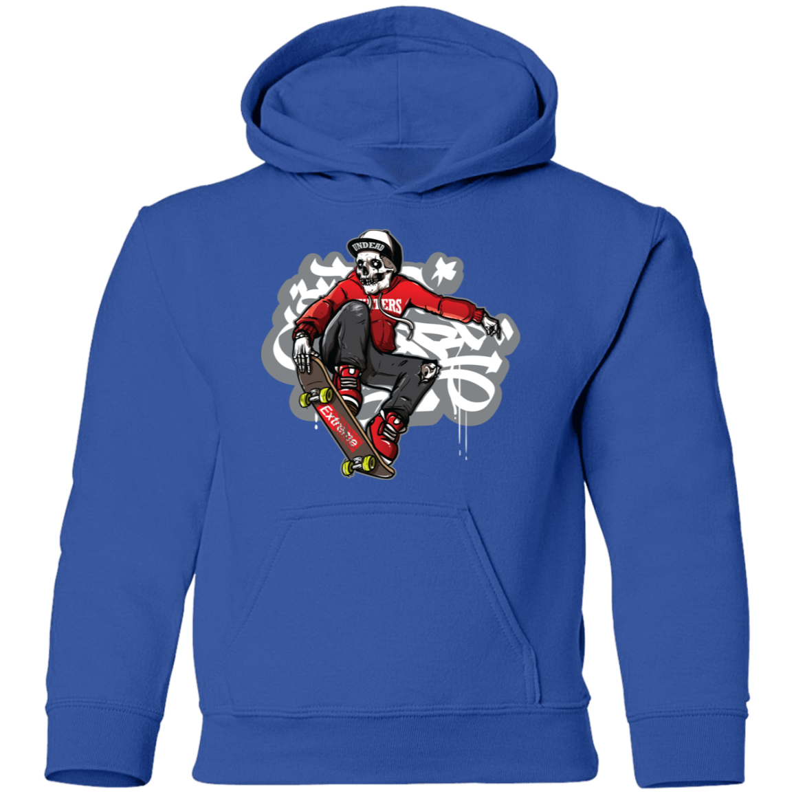 Skeleton Skater Kids Hoodie