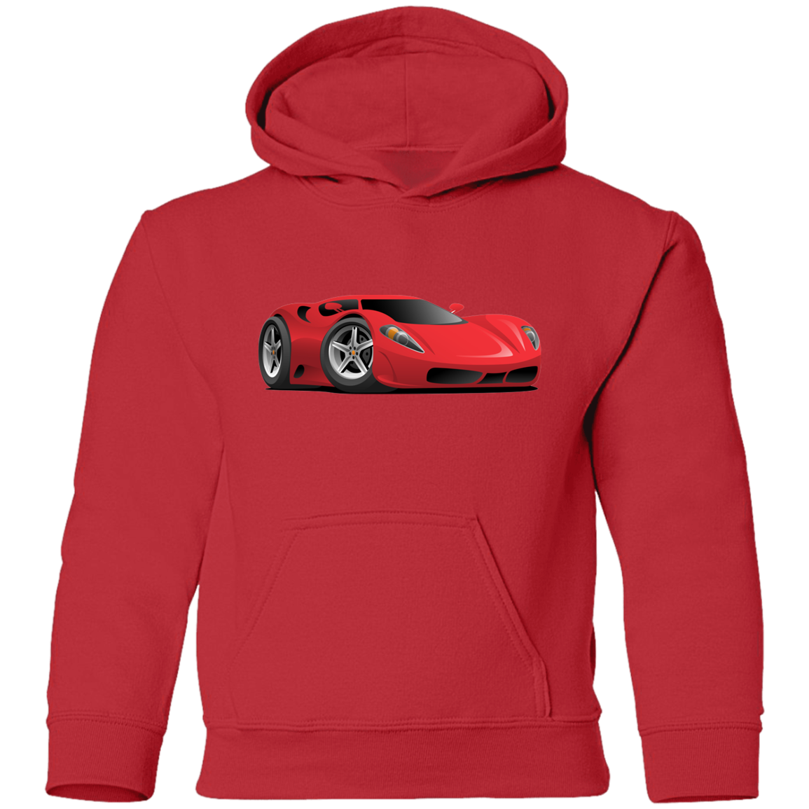 Red Sports Car Kids Hoodie