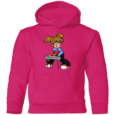 Keyboard Girl Cartoon Kids Hoodie