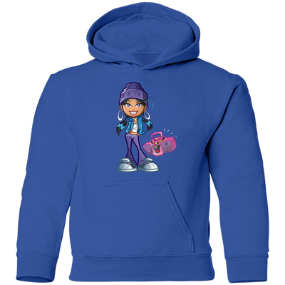 Cartoon Girl Boombox Kids Hoodie