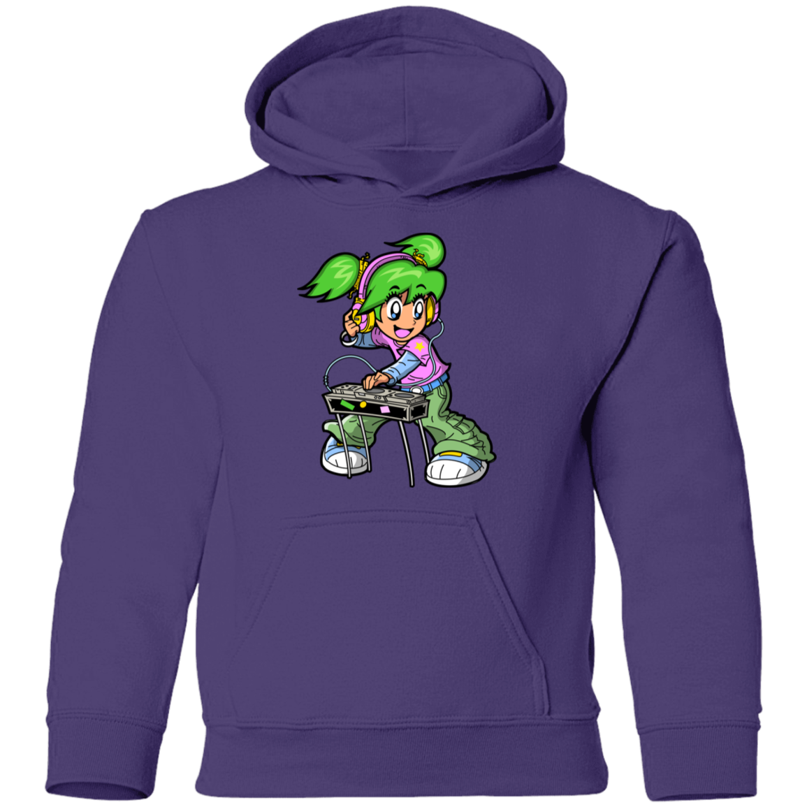 DJ Girl Cartoon Kids Hoodie