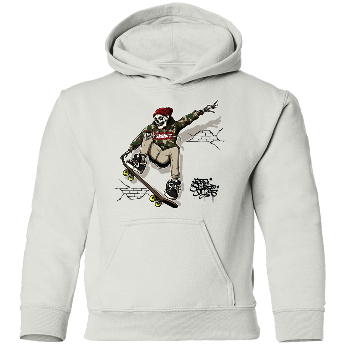 Skeleton Skater Kids Hoodie
