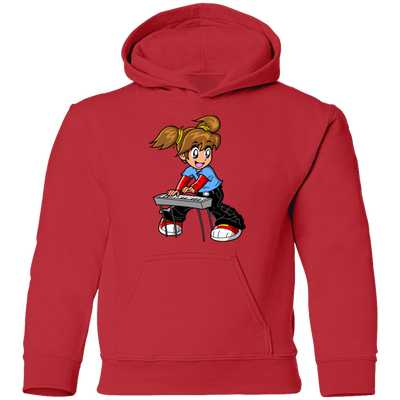 Keyboard Girl Cartoon Kids Hoodie