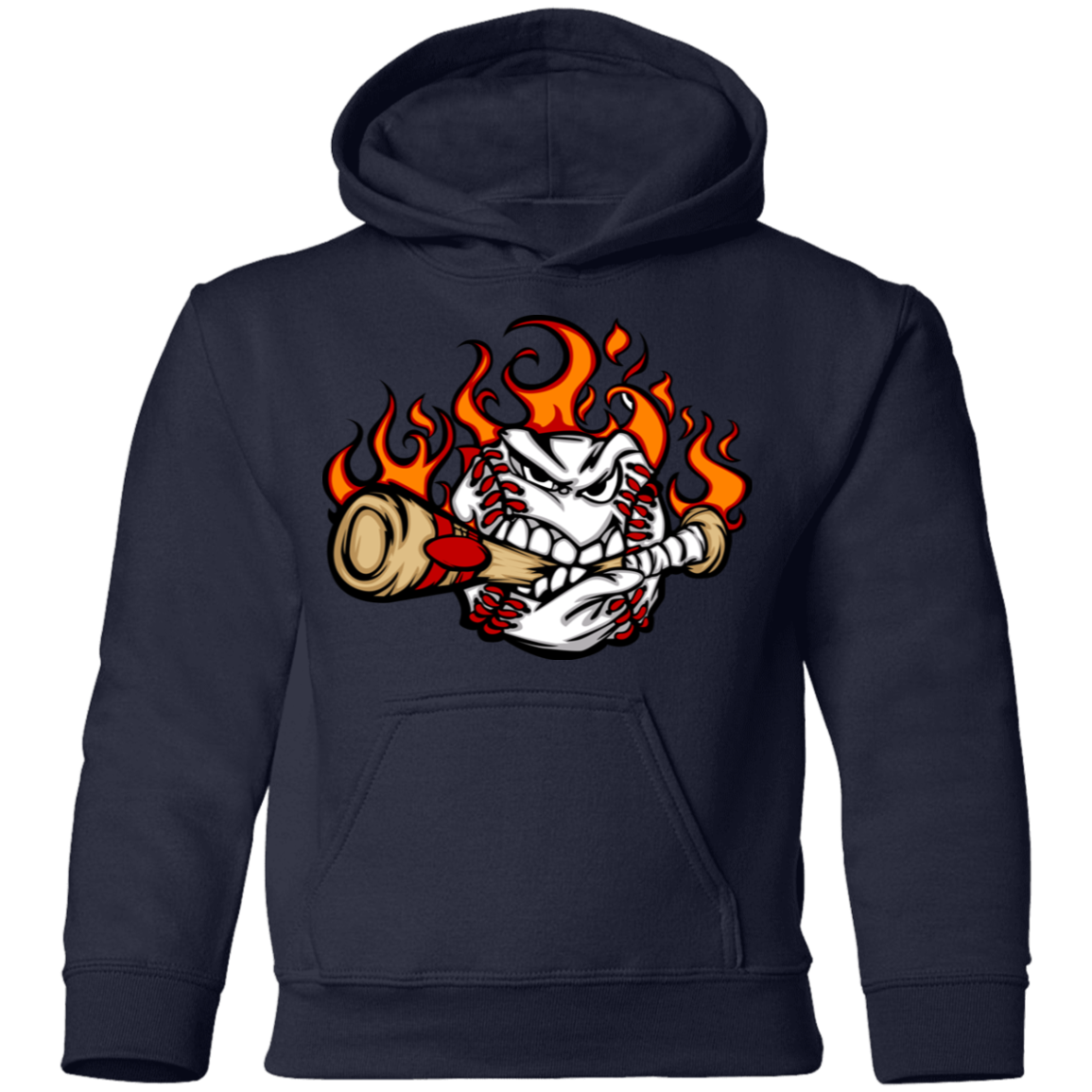 Baseball Biting Bat Kids Hoodie