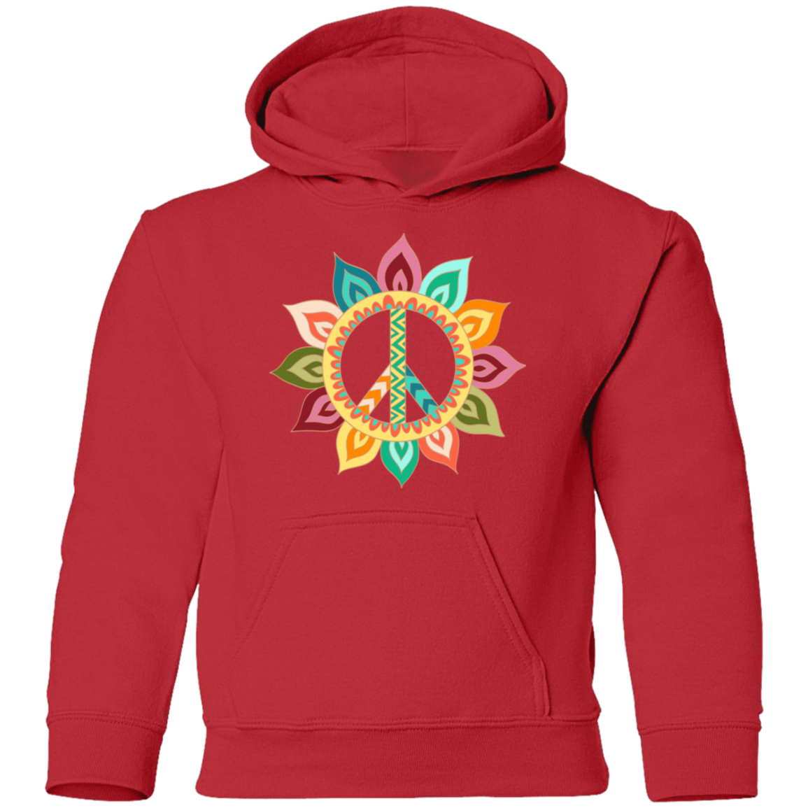 Floral Peace Sign Kids Hoodie