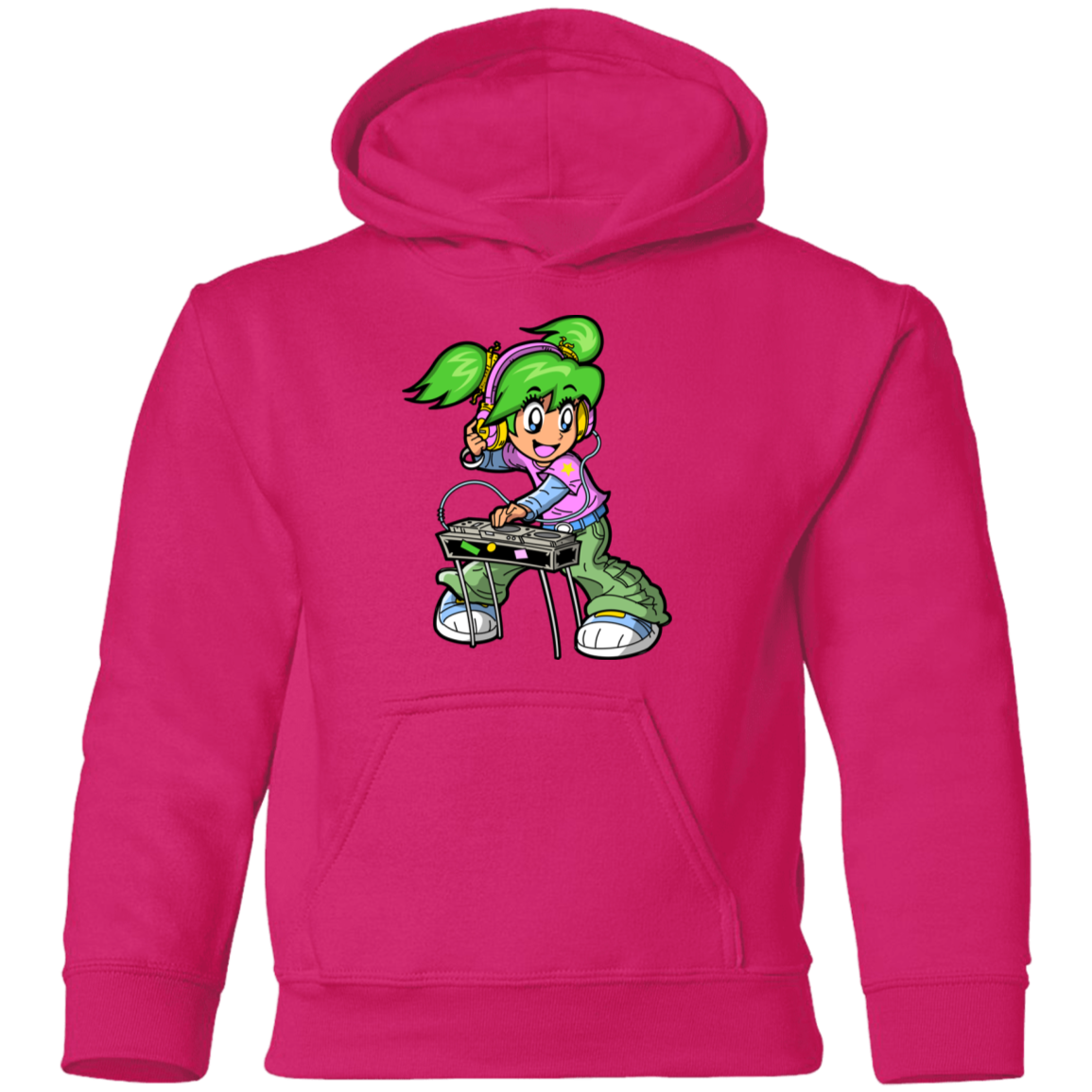 DJ Girl Cartoon Kids Hoodie