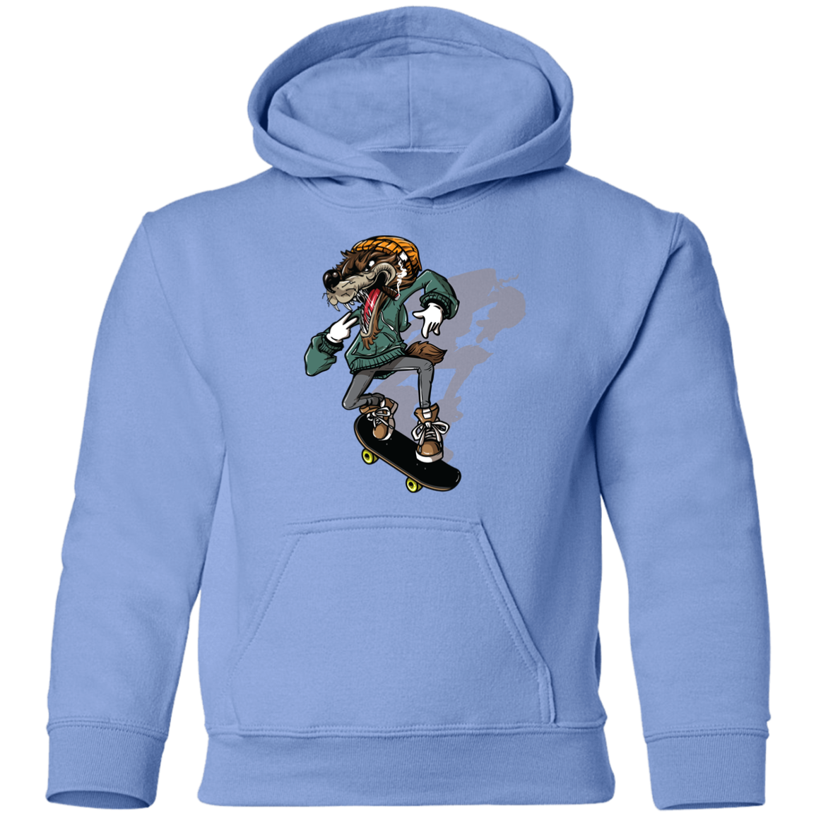 Skater Wolf Kids Hoodie
