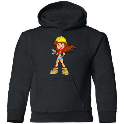 Construction Girl Cartoon Kids Hoodie