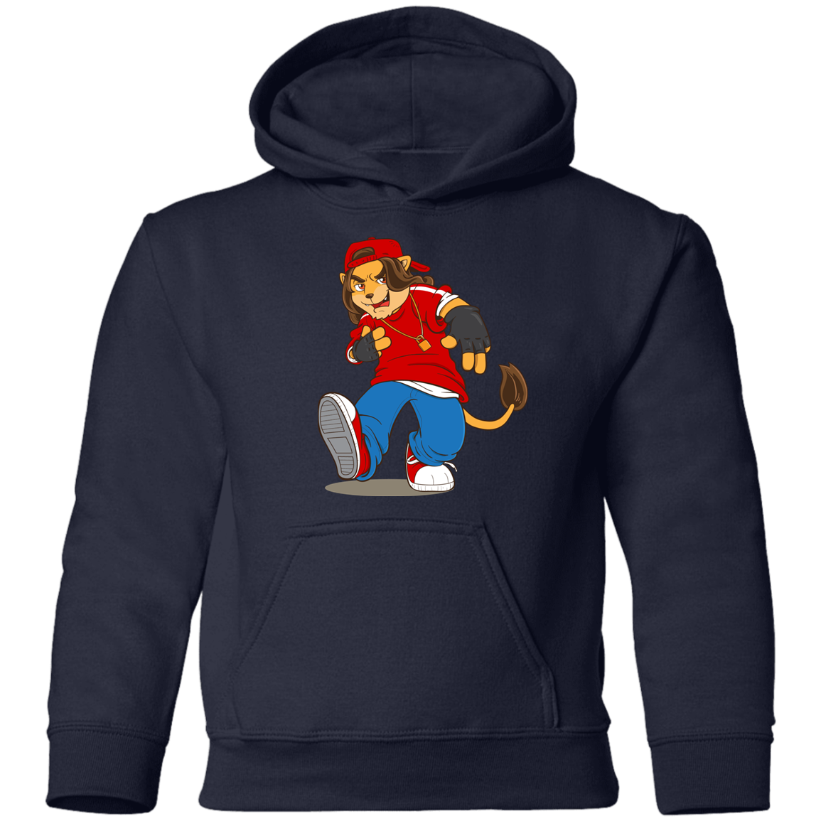 Hip Hop Lion Cartoon Kids Hoodie
