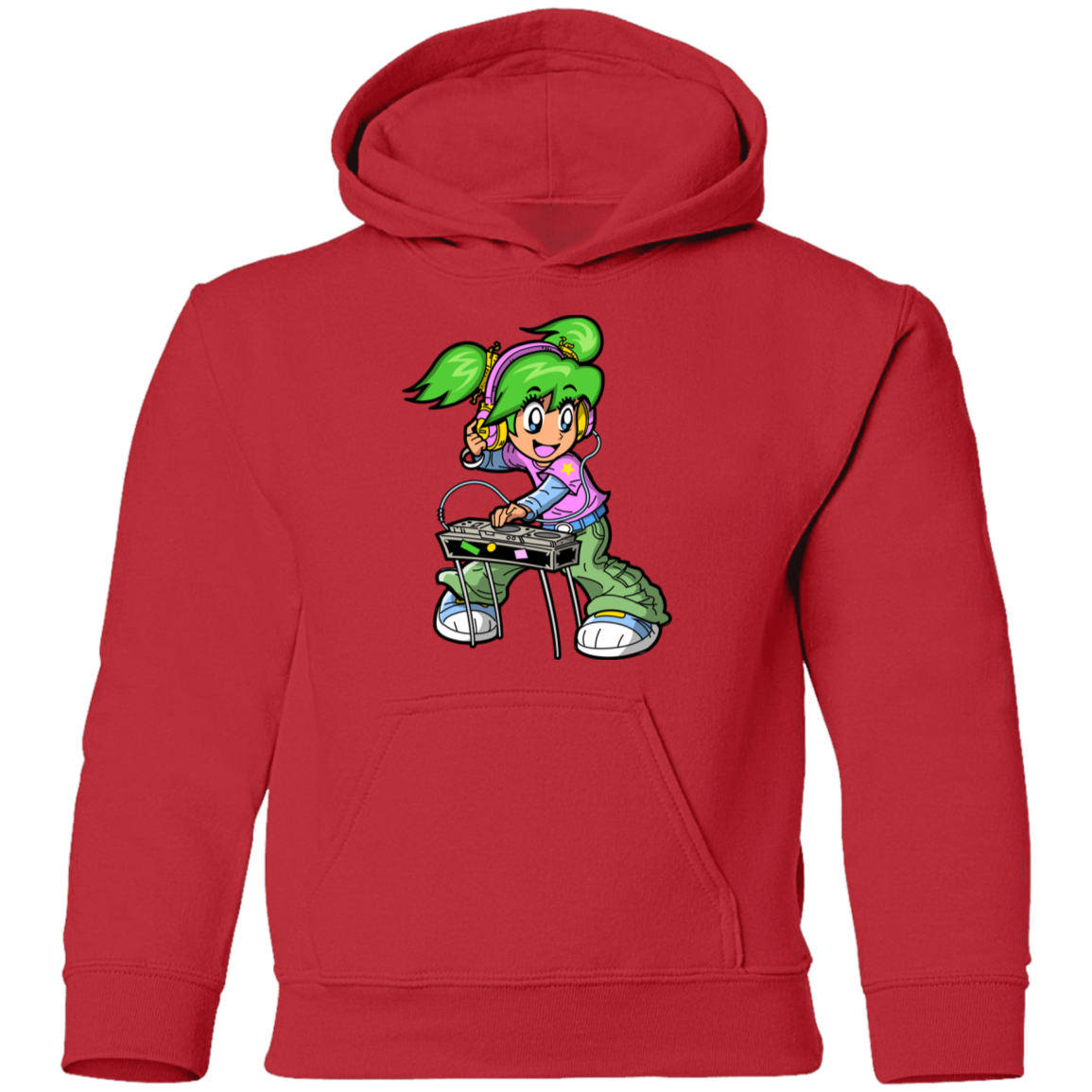 DJ Girl Cartoon Kids Hoodie