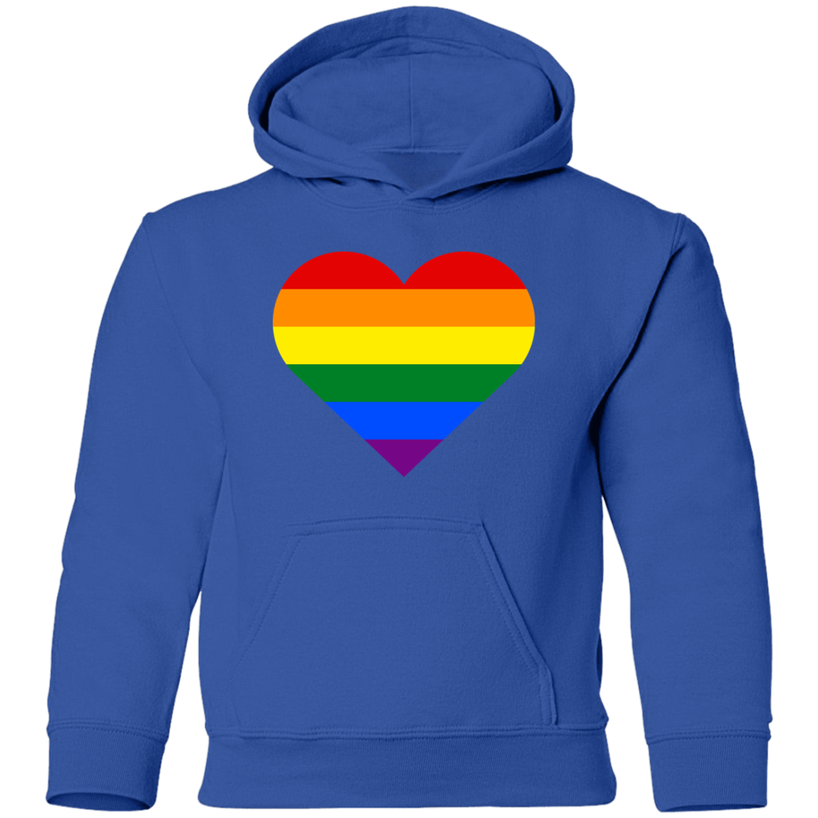 Rainbow Stripes Heart Kids Hoodie