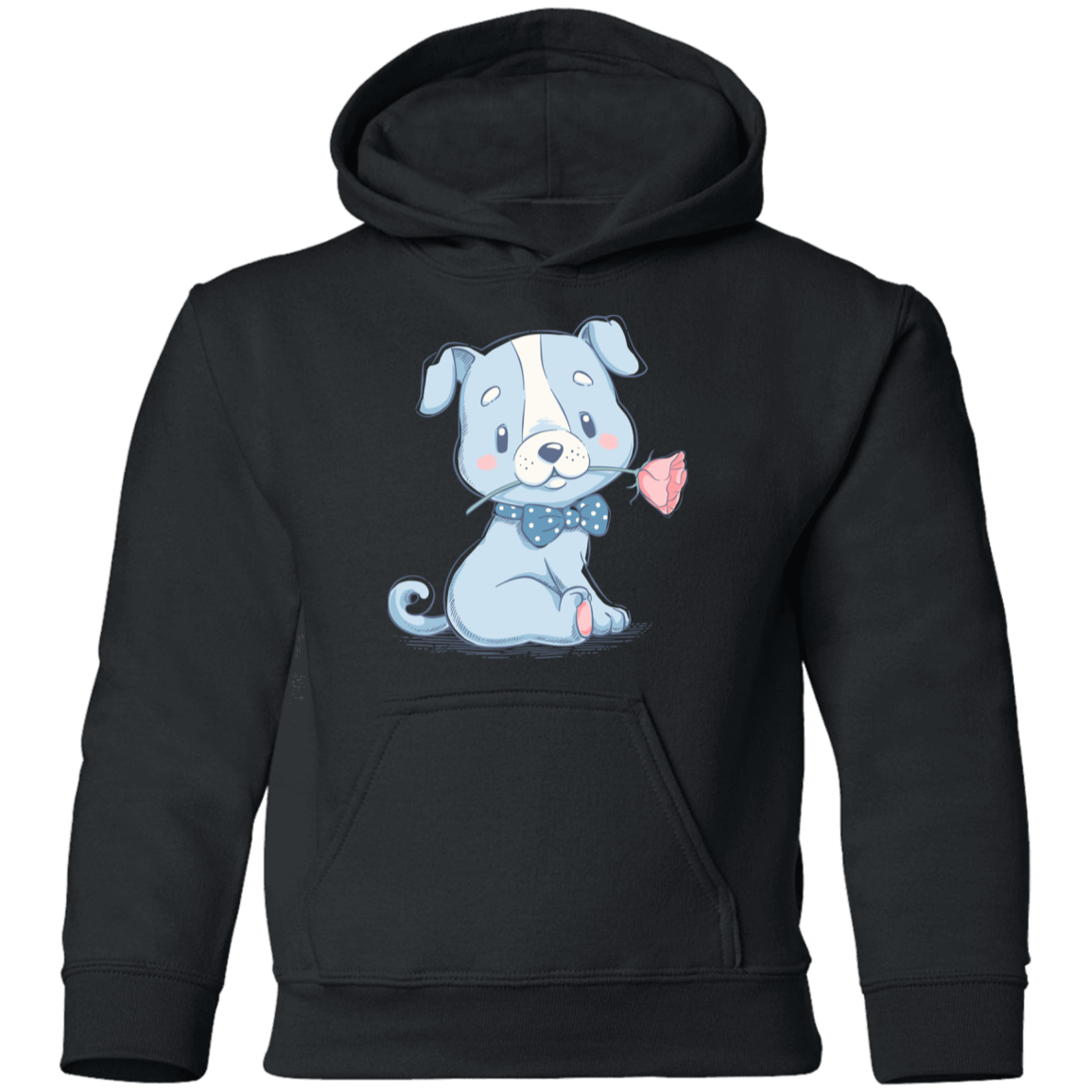 Puppy Dog Rose Kids Hoodie