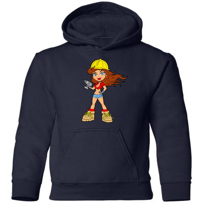 Construction Girl Cartoon Kids Hoodie