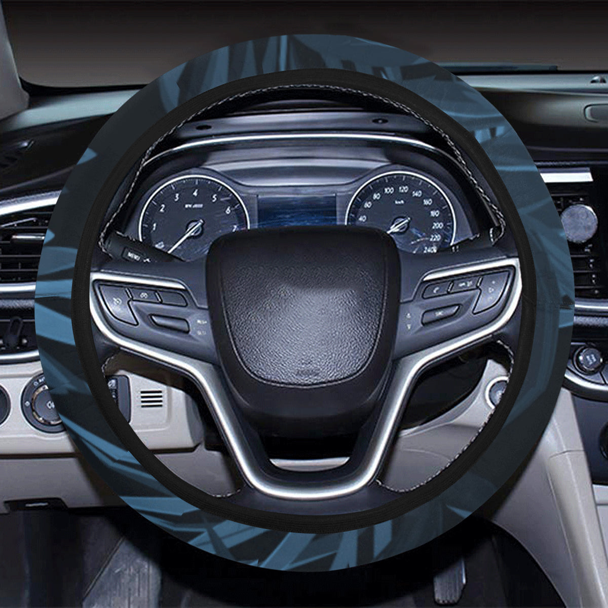 Dark Leaves Steering Wheel Cover