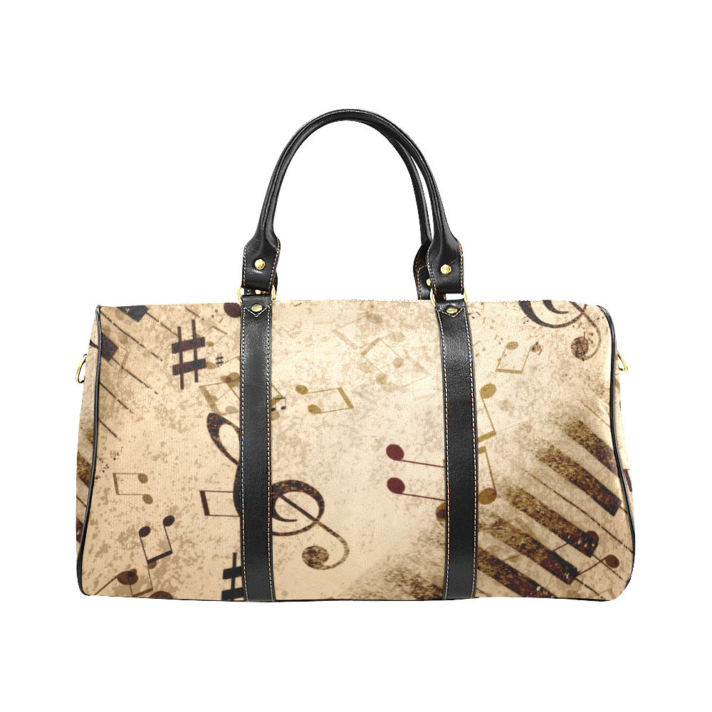Vintage Piano Musical Notes Travel Bag