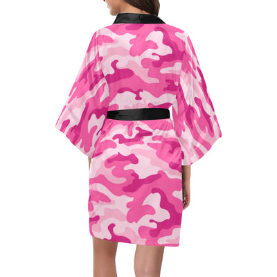 Pink Camouflage Kimono Robe