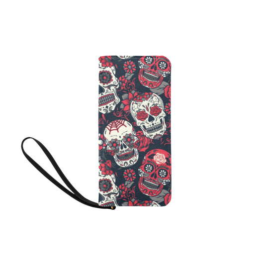 Sugar Skulls & Roses Clutch Purse