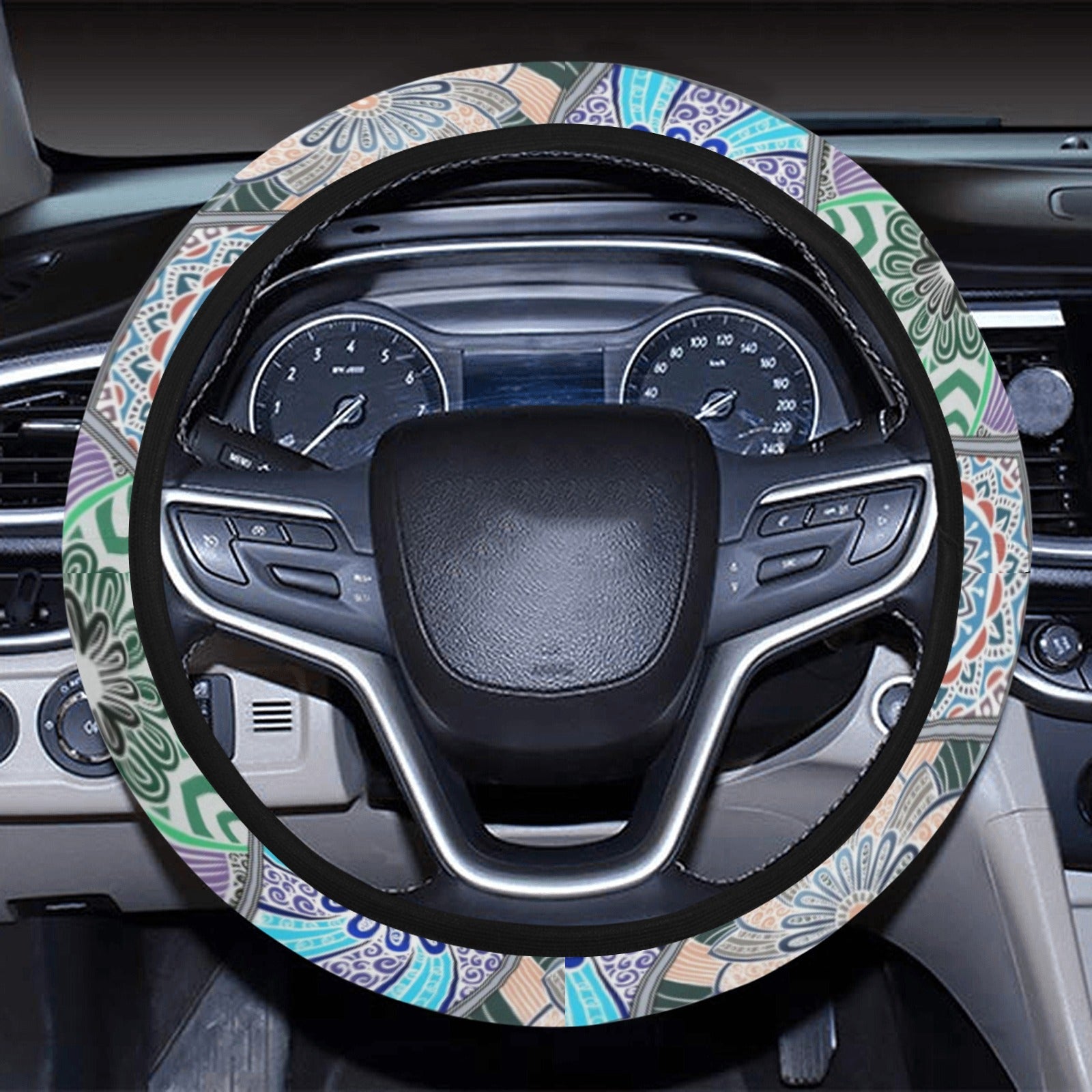 Mandalas Honeycomb Steering Wheel Cover