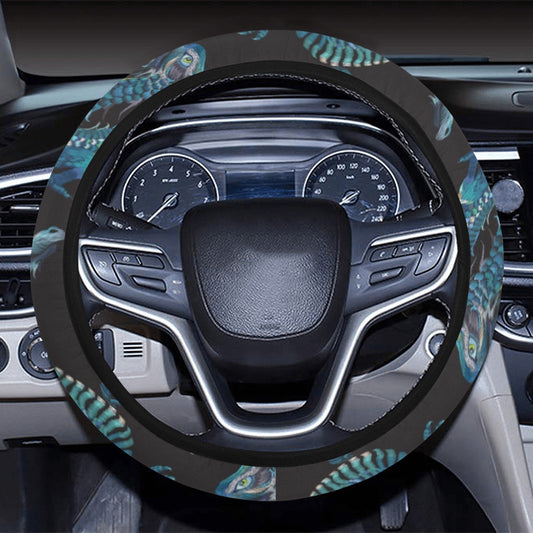 Dragon Flowers Steering Wheel Cover