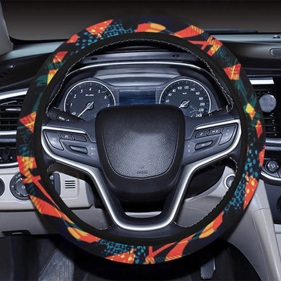 Orange Yellow Abstract Steering Wheel Cover