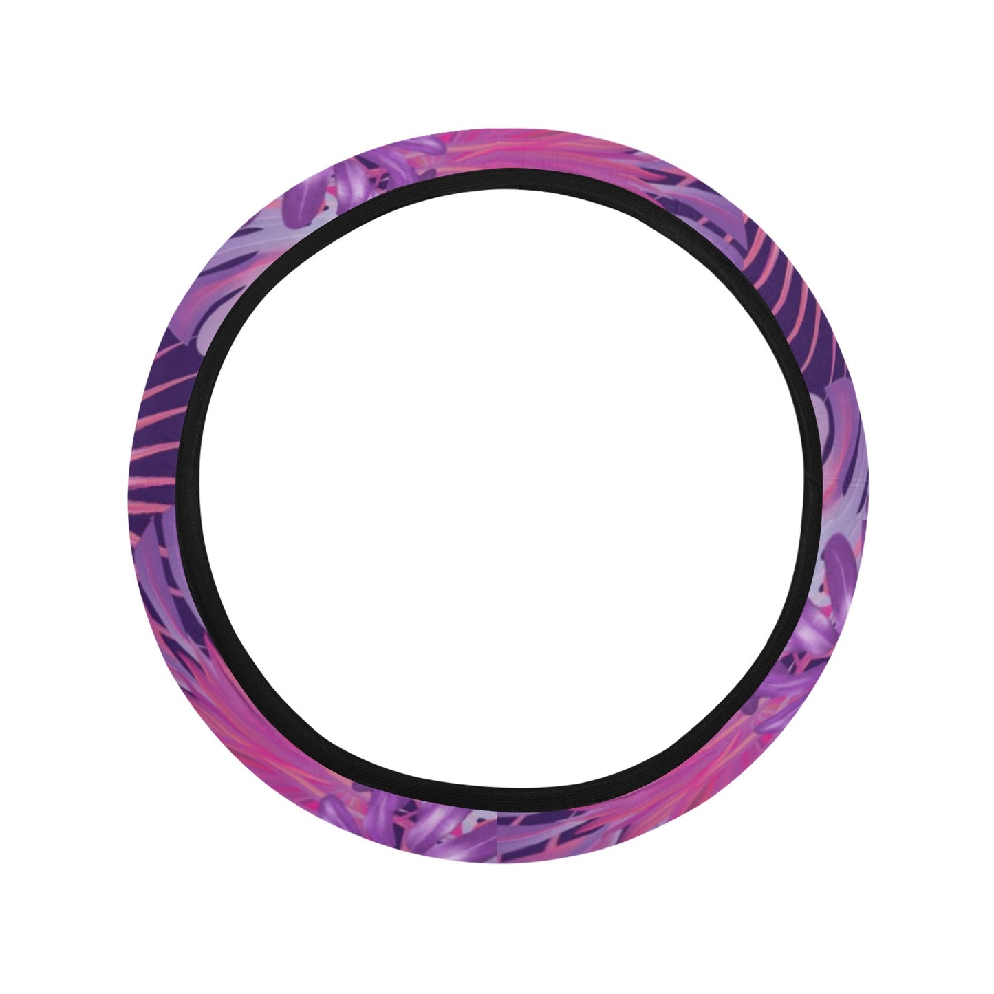 Purple Plants Steering Wheel Cover