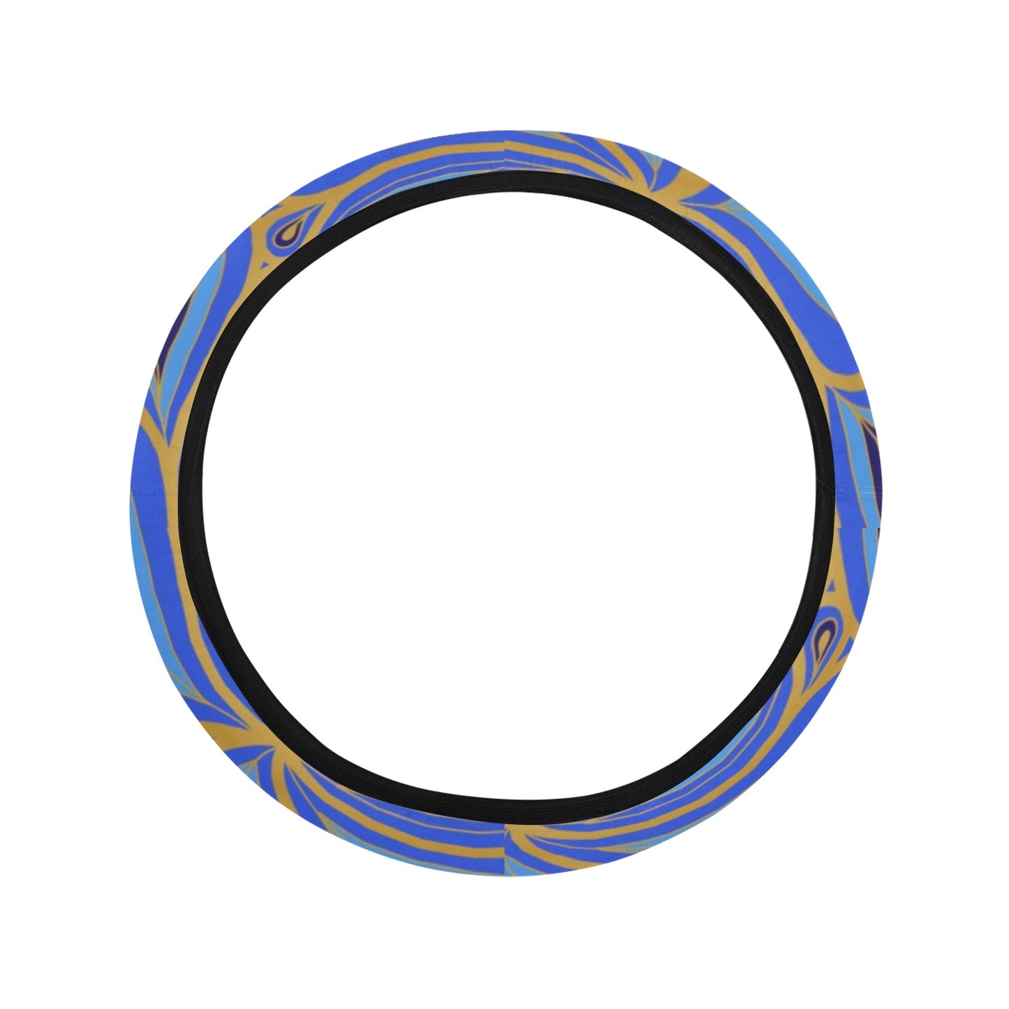 Blue & Gold Decor Steering Wheel Cover