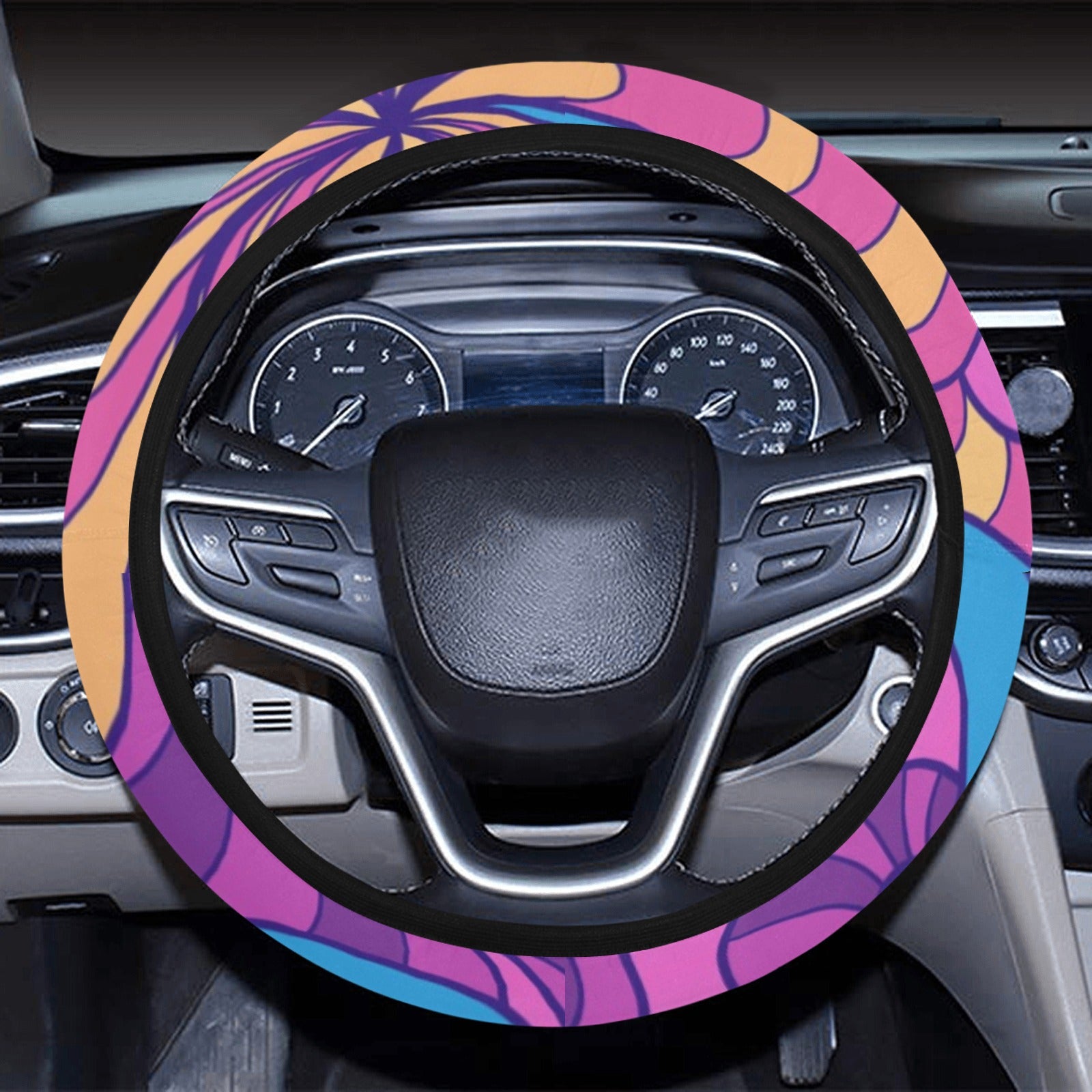 Colorful Psychedelic Decor Steering Wheel Cover