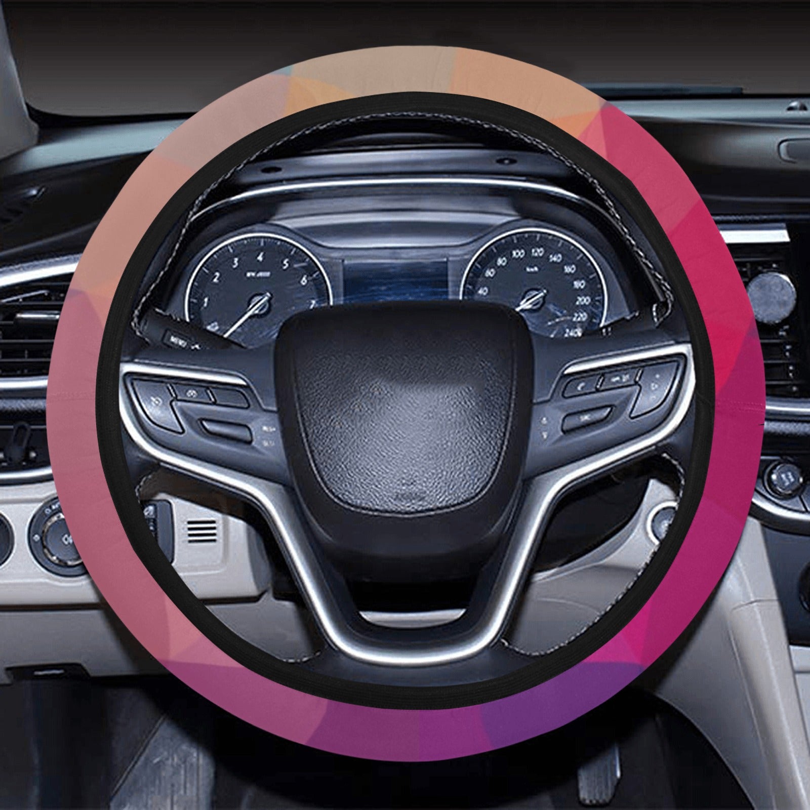 Colorful Abstract Triangles Steering Wheel Cover