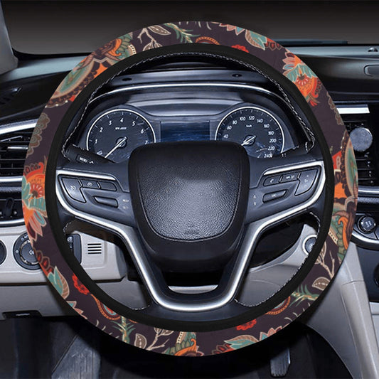 Colorful Floral Decor Steering Wheel Cover