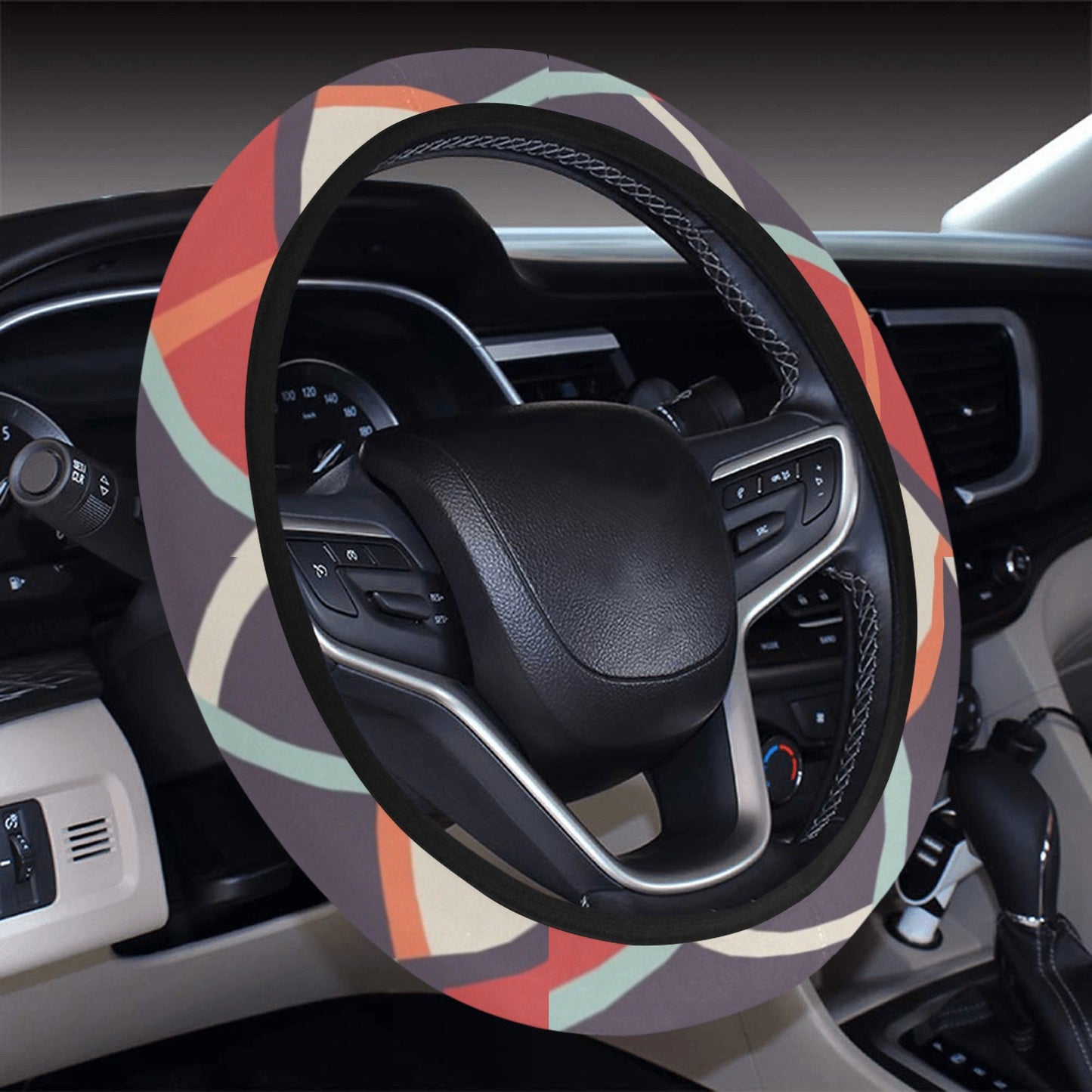 Retro Checkered Steering Wheel Cover