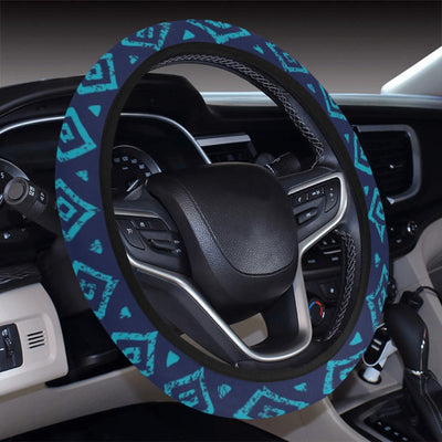 Blue Ethnic Stripes Steering Wheel Cover